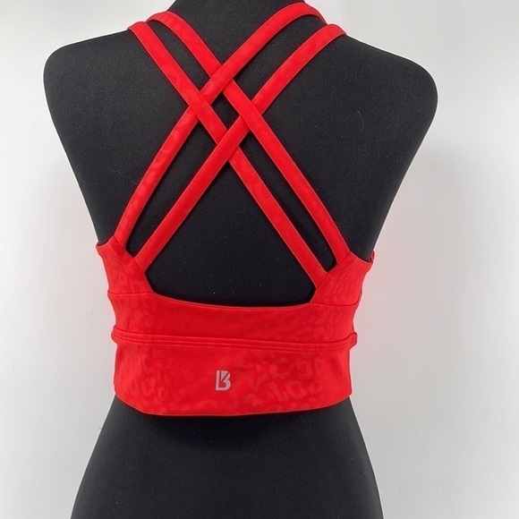 BUFFBUNNY Rosa sports bra crop top animal print gym workout criss cross back xs - Picture 8 of 12